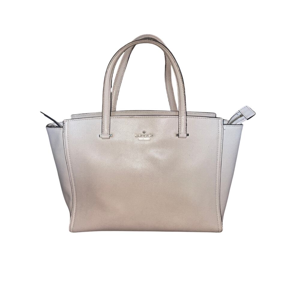 KATE SPADE Patterson Drive Geraldine Bag MINIMALIST Beige Leather Tote Purse